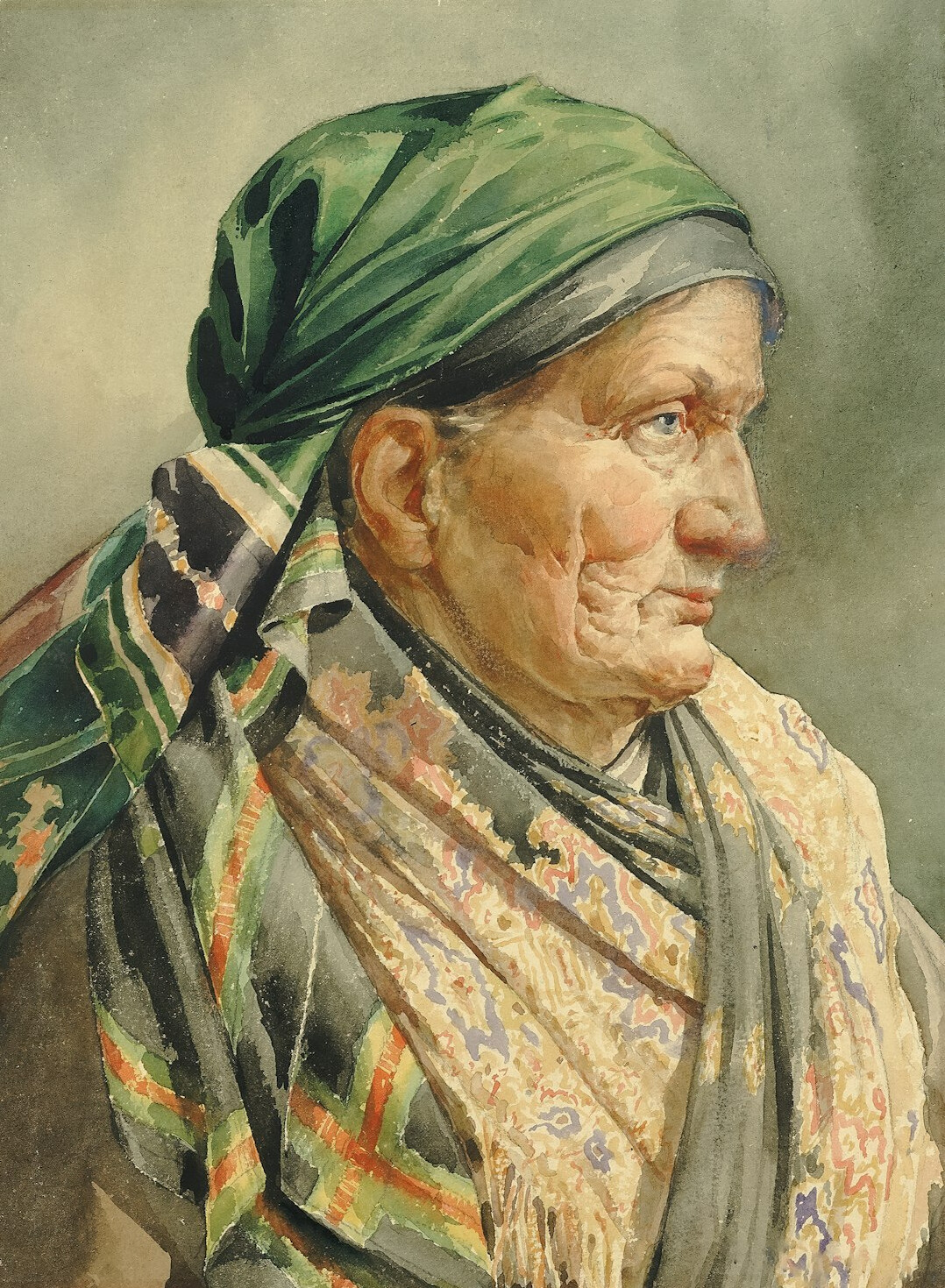 elderly woman painting