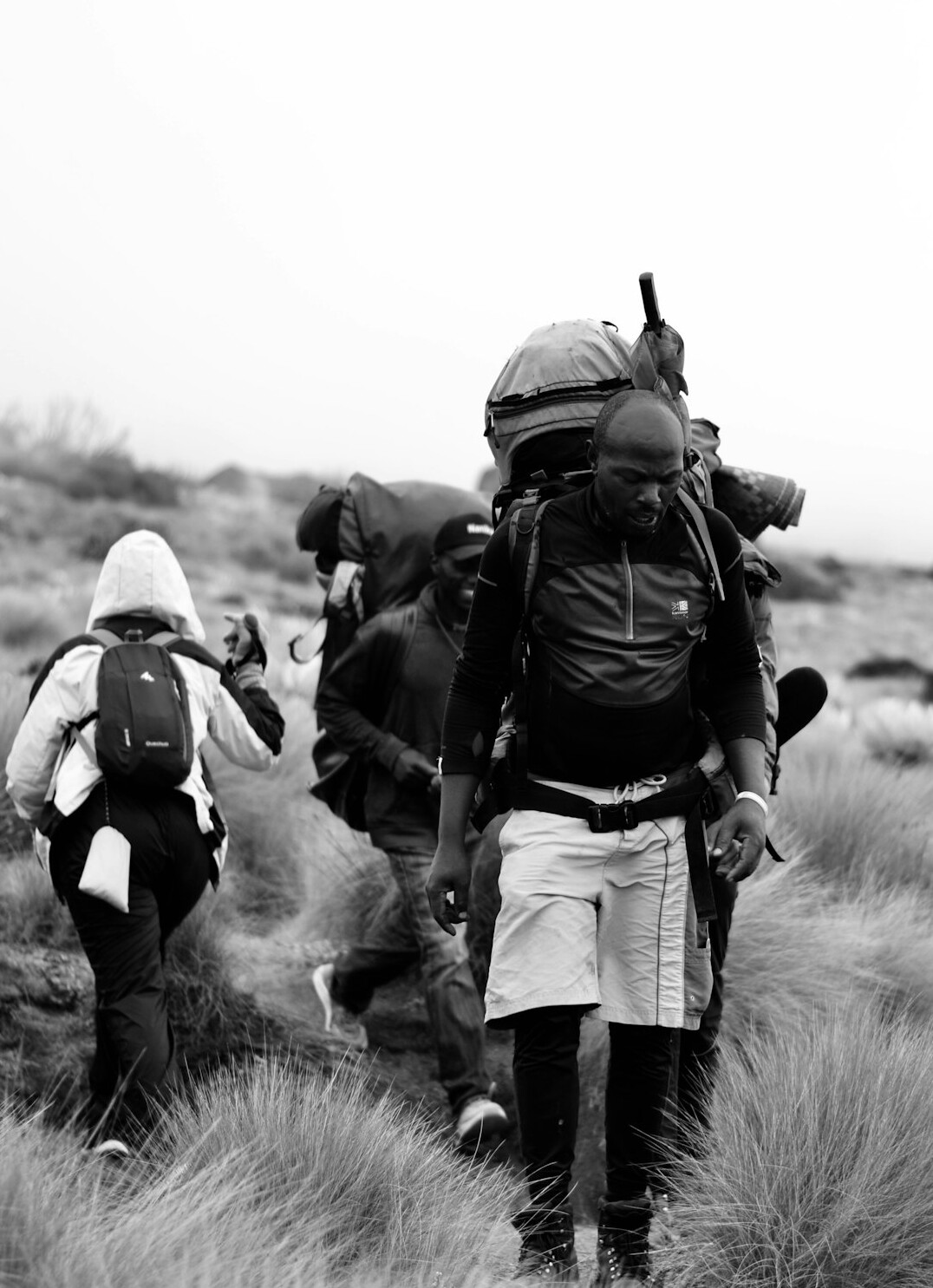group of seniors on hiking trip
