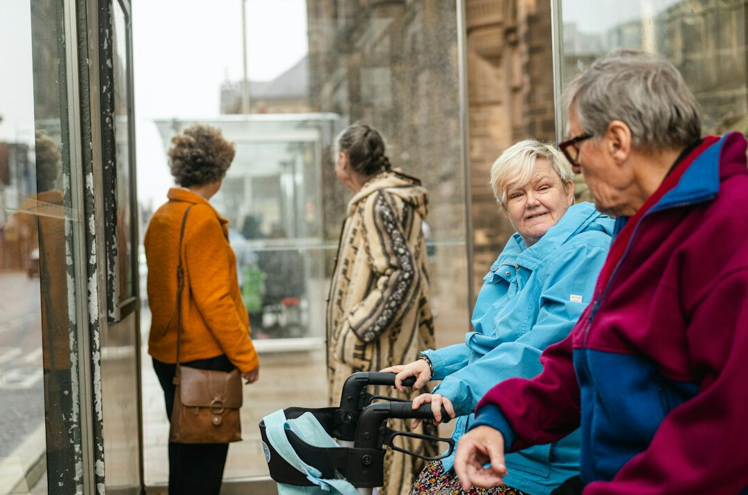 family visiting seniors