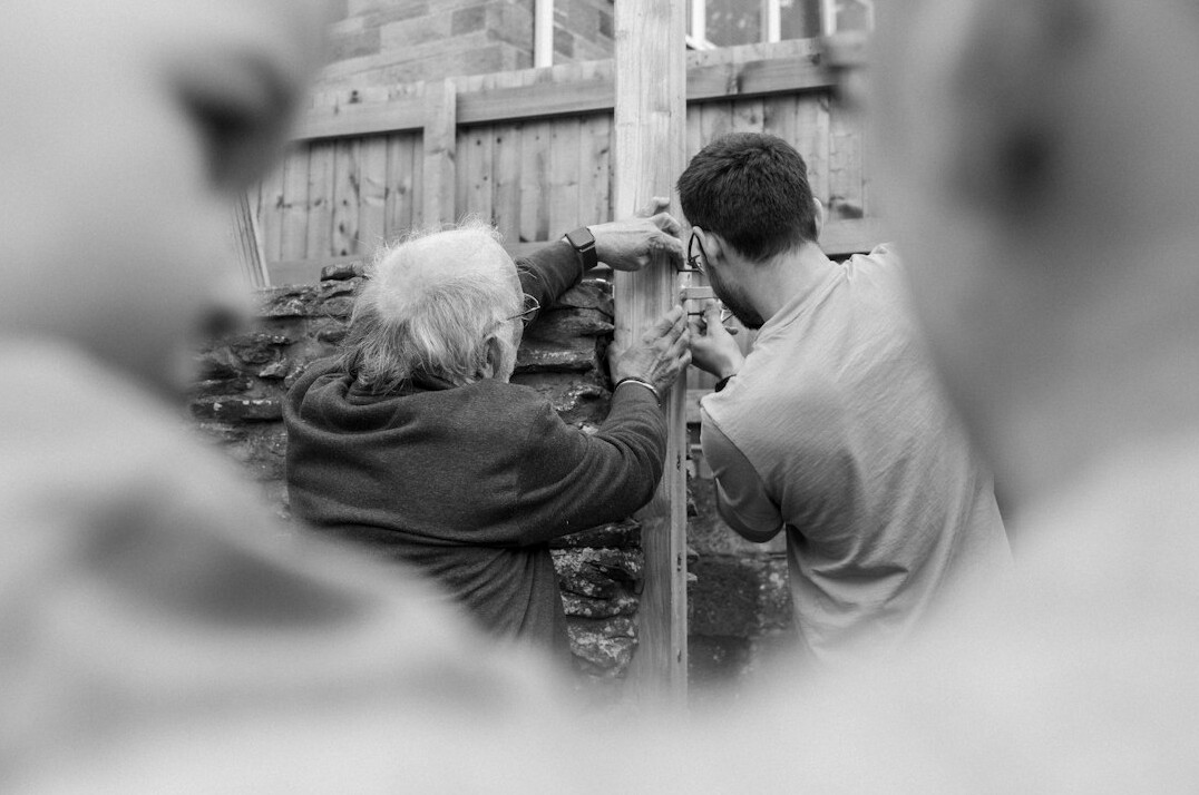 seniors gardening together