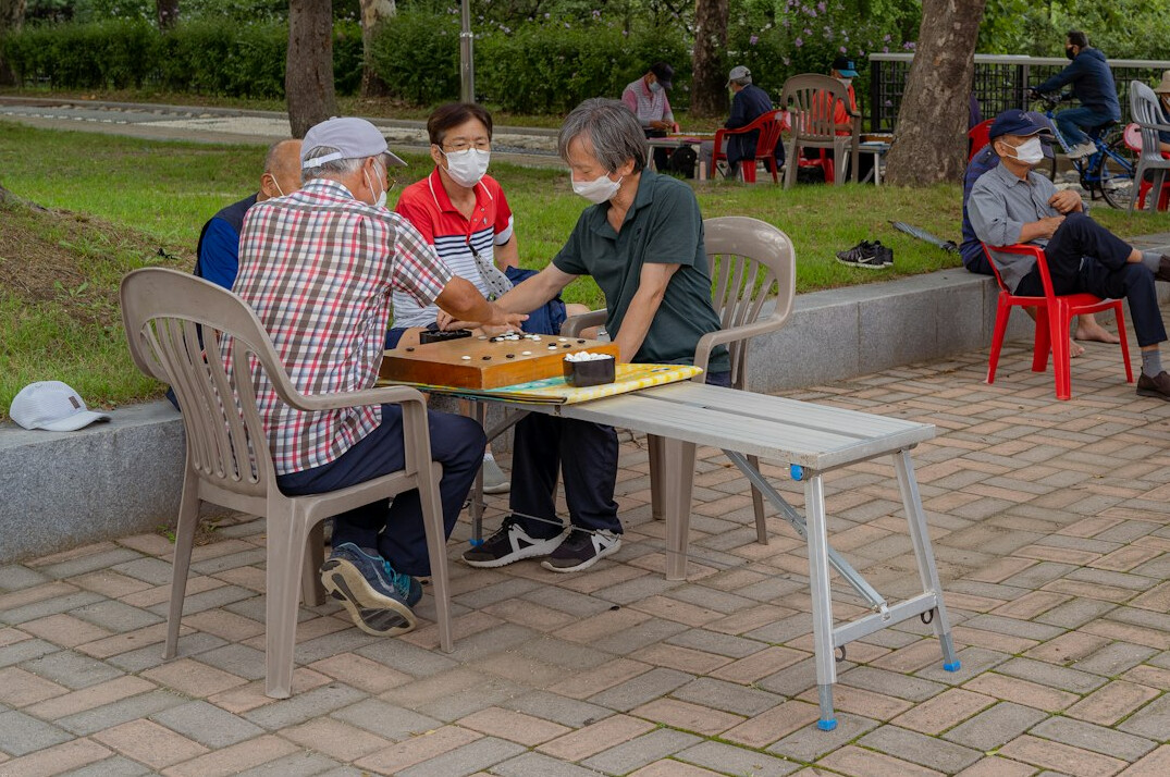 group of seniors playing games